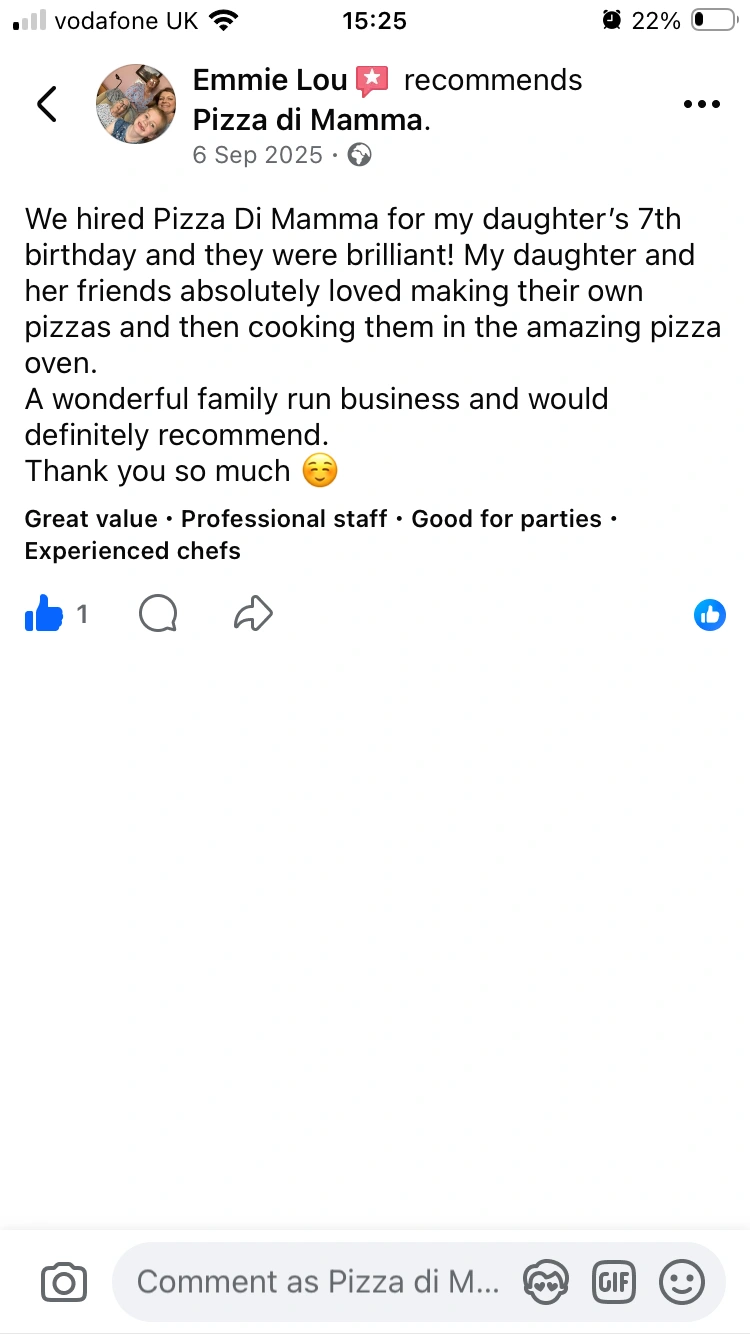 5-star Facebook review from Emmie Lou